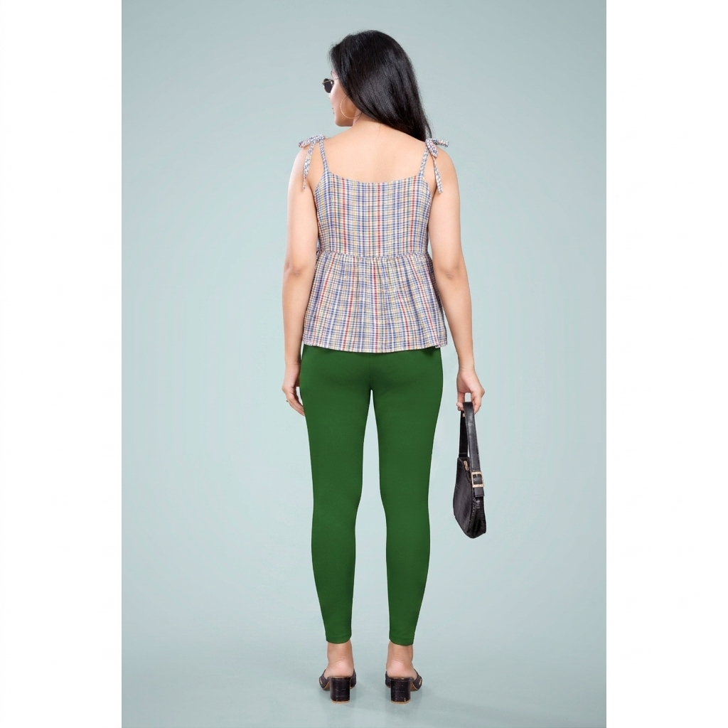 Miss Diya Ankle Length Western Wear Women's Legging, Forest Green, 051