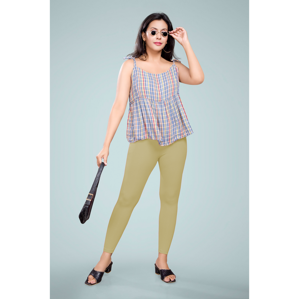 Miss Diya Ankle Length Western Wear Women's Legging, Light Beige, 053