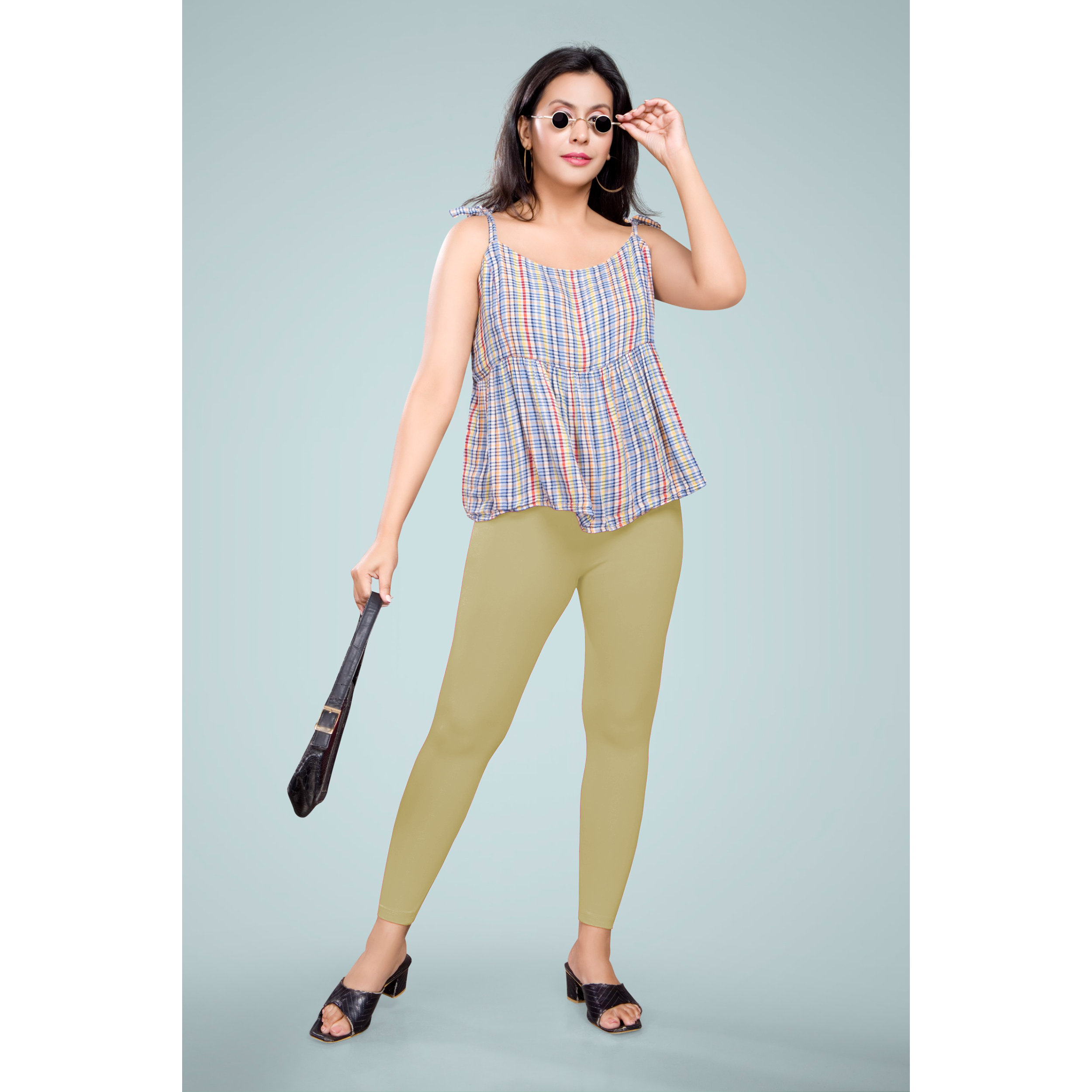 Miss Diya Ankle Length Western Wear Women's Legging, Light Beige, 053