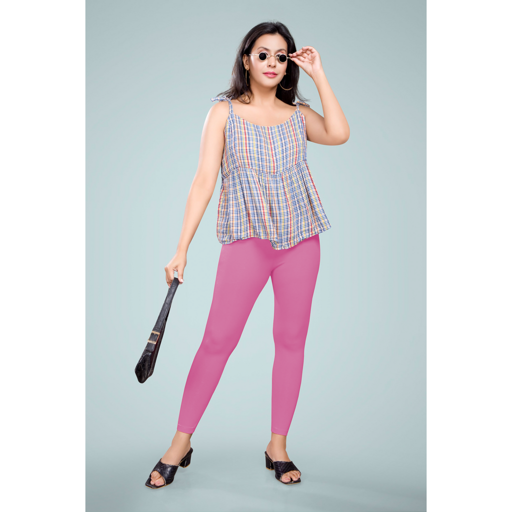 Miss Diya Ankle Length Western Wear Women's Legging, Hot Pink, 054