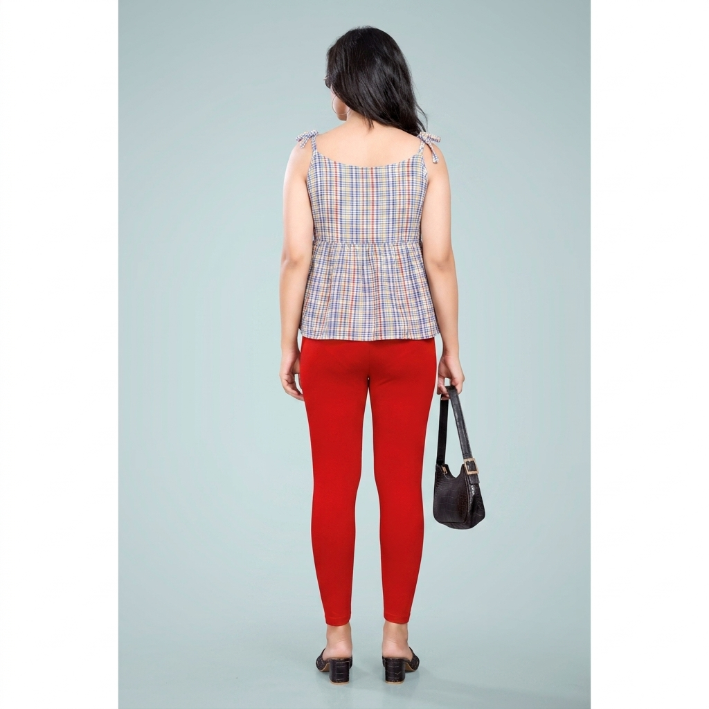 Miss Diya Ankle Length Western Wear Legging For Women's, Bright Red 003