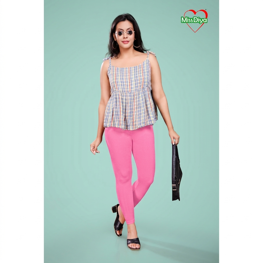 Miss Diya Ankle Length Western Wear Legging For Women's, Baby Pink 007