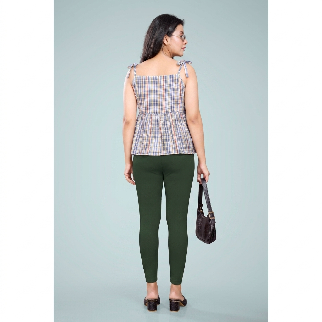 Miss Diya Ankle Length Western Wear Legging For Women's, Olive Green (D) 010