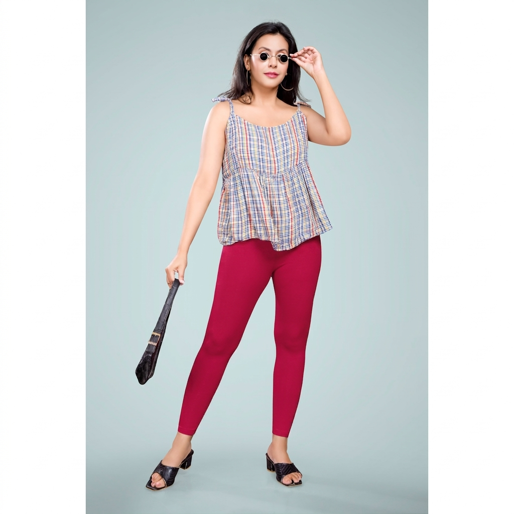Miss Diya Ankle Length Western Wear Legging For Women's, Deep Pink 019