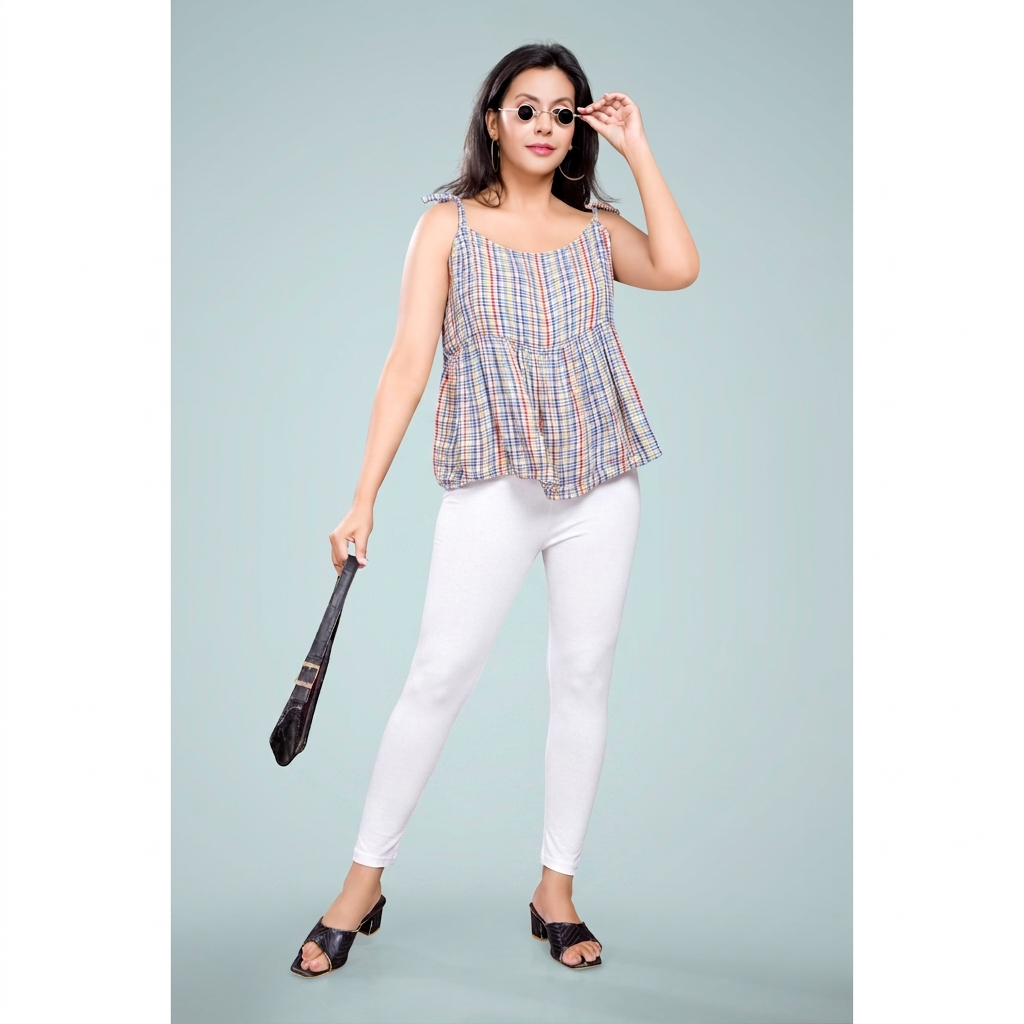Miss Diya Ankle Length Western Wear Legging For Women's, Pure white 002