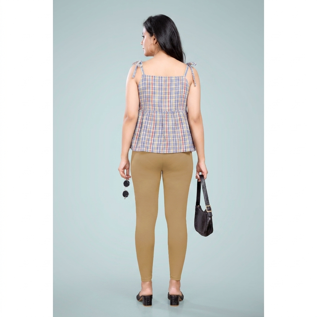 Miss Diya Ankle Length Western Wear Women's Legging, Camel Brown/Tan, 038