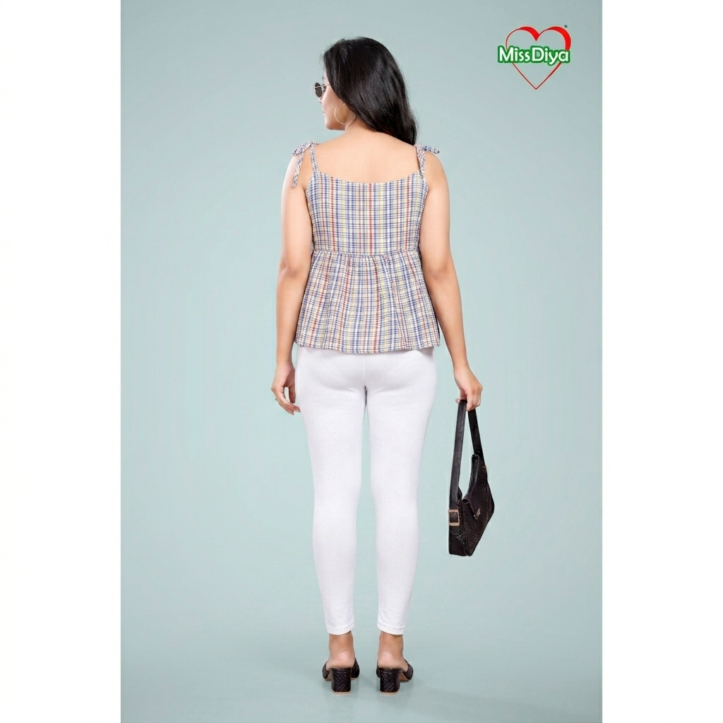Miss Diya Ankle Length Western Wear Legging For Women's, Pure white 002